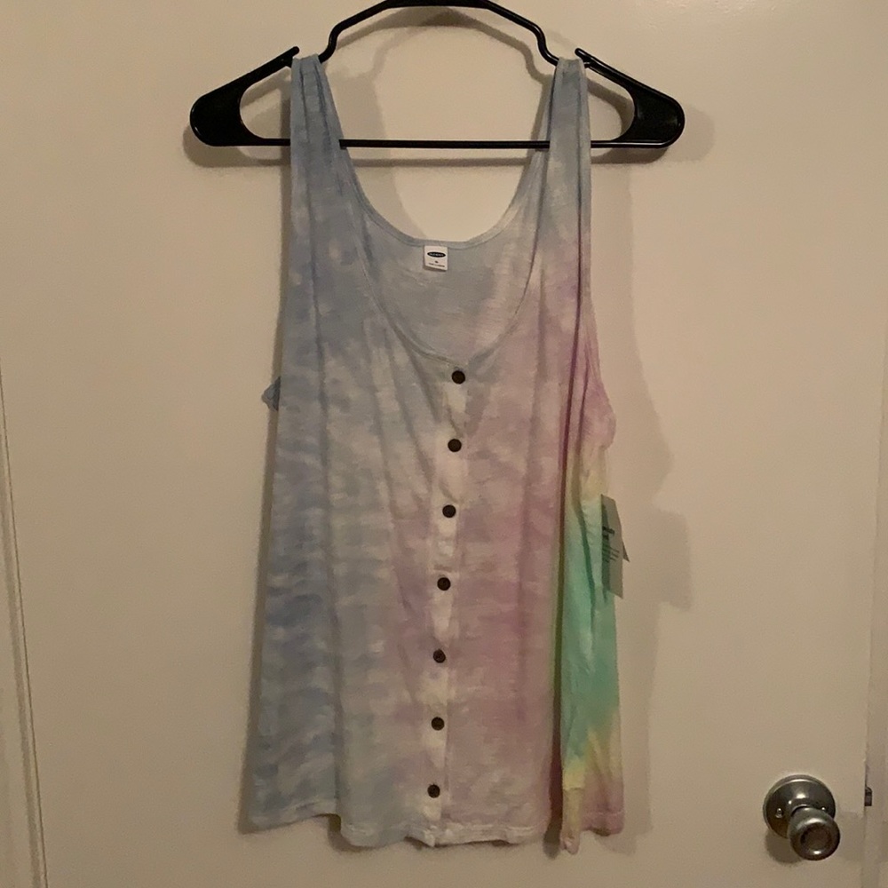NWT Old Navy Tie Dye Button Down Tank Sz XL